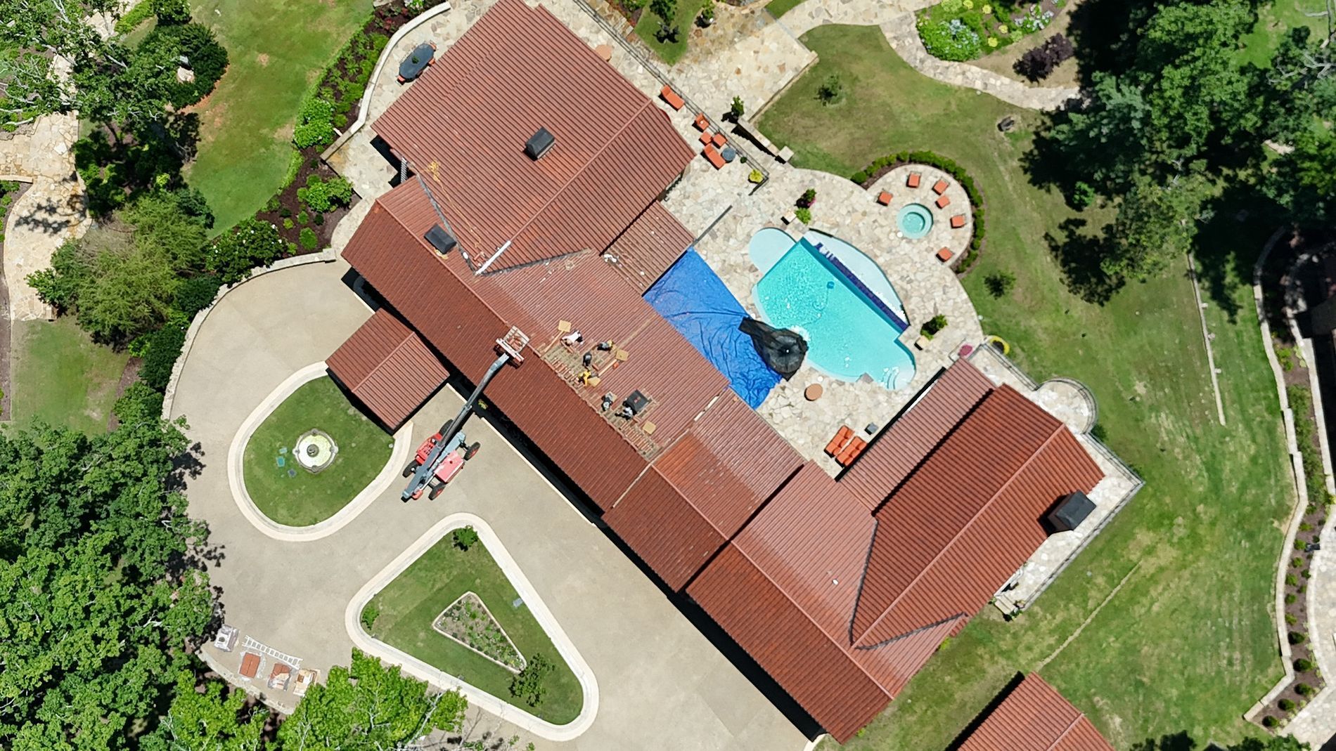 Tile roofing project
